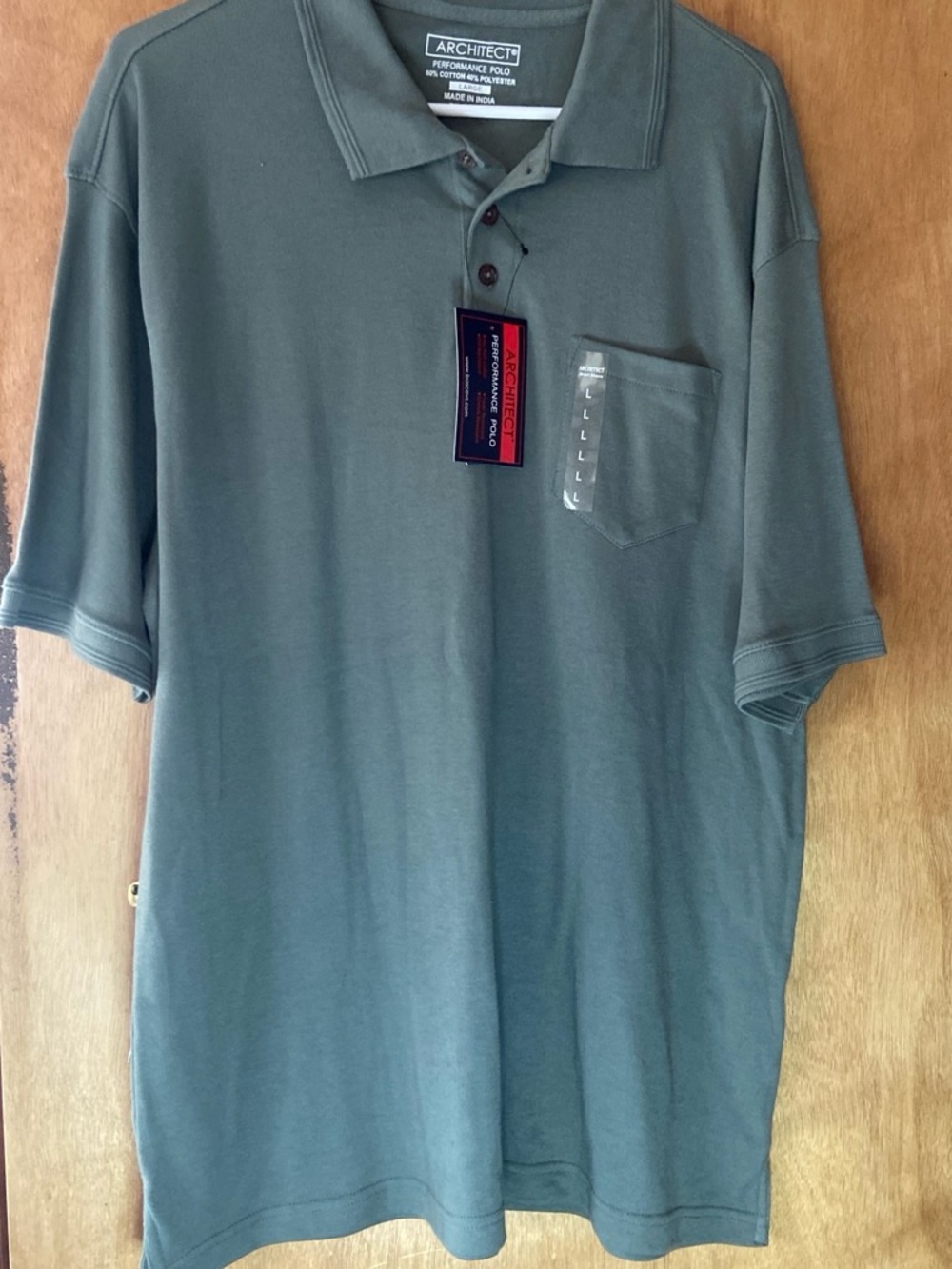 Architect Olive Green Men's Polo with Chest Pocket large